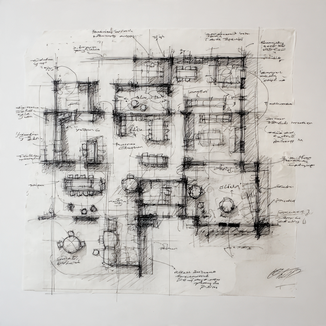 Hand drawn floor plan